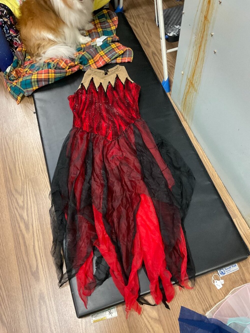 Red and Black Flame Performance Costume-Medium Adult-Algy